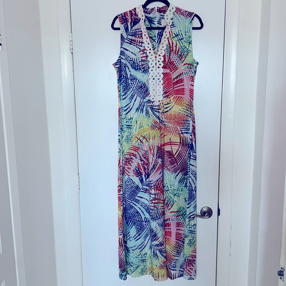 Cappagallo Tropical Colorful Maxi Dress